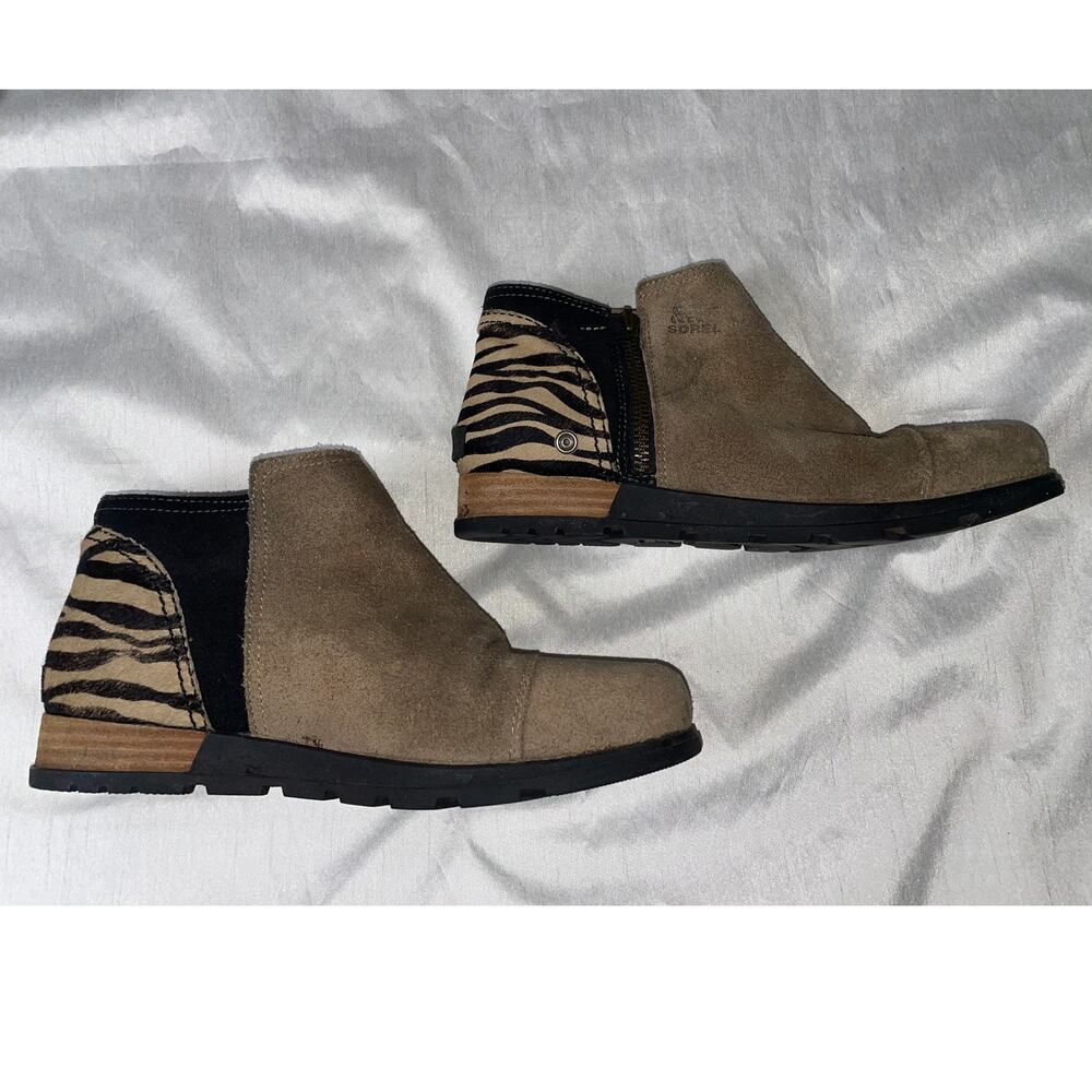 Sorel Major‎ Ankle Boots - Women's Size 9.5 - Suede w/Zebra Pattern - Picture 4 of 11